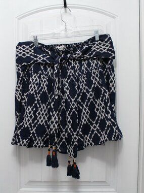 Anthropologie Women's Rimbaud Tie Waist Mini Skirt -Xlarge Blue/White (24-5)